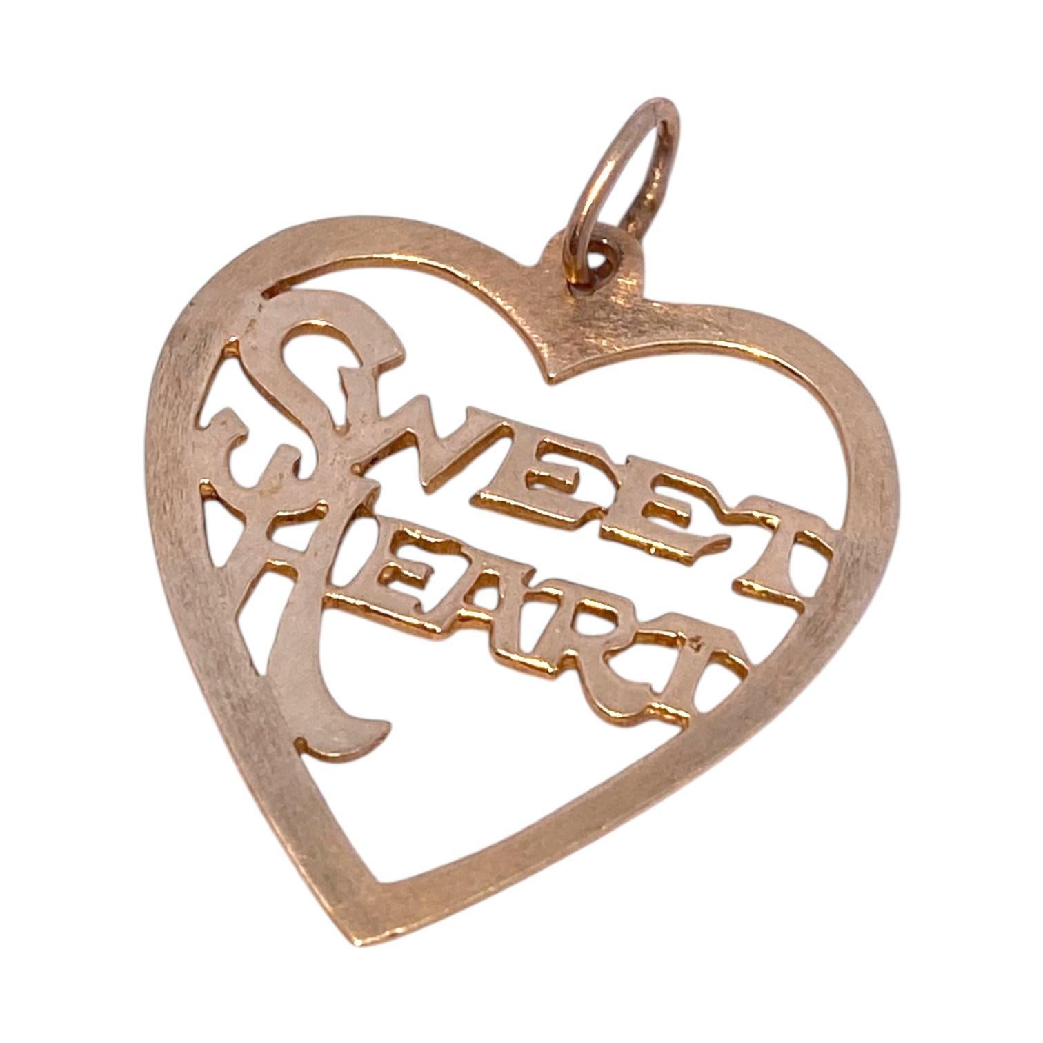 Vintage 14K Sweetheart Charm Pendant 1