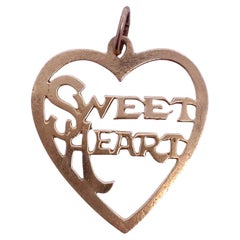 Vintage 14K Sweetheart Charm Pendant