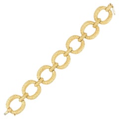 Bracciale d'oro testurizzato vintage A Link 14k Estate Jewelry