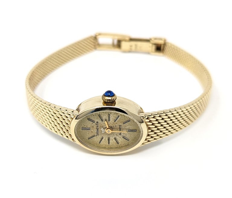 Vintage 14k Tiffany and Co Watch Mesh Band Solid Yellow Gold  display picture 3
