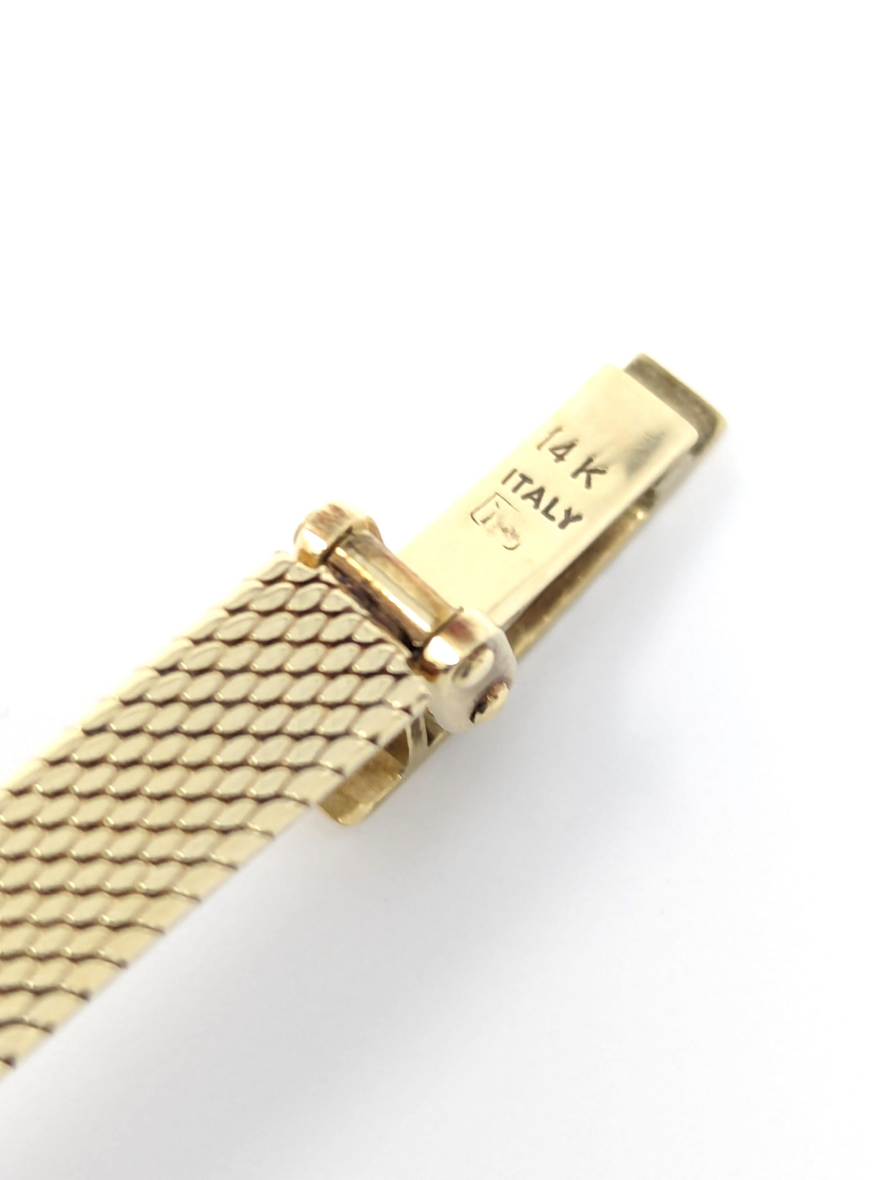 Vintage 14k Tiffany & Co Uhr Mesh Band Solid Gelbgold Damen Award Signiert im Angebot 1