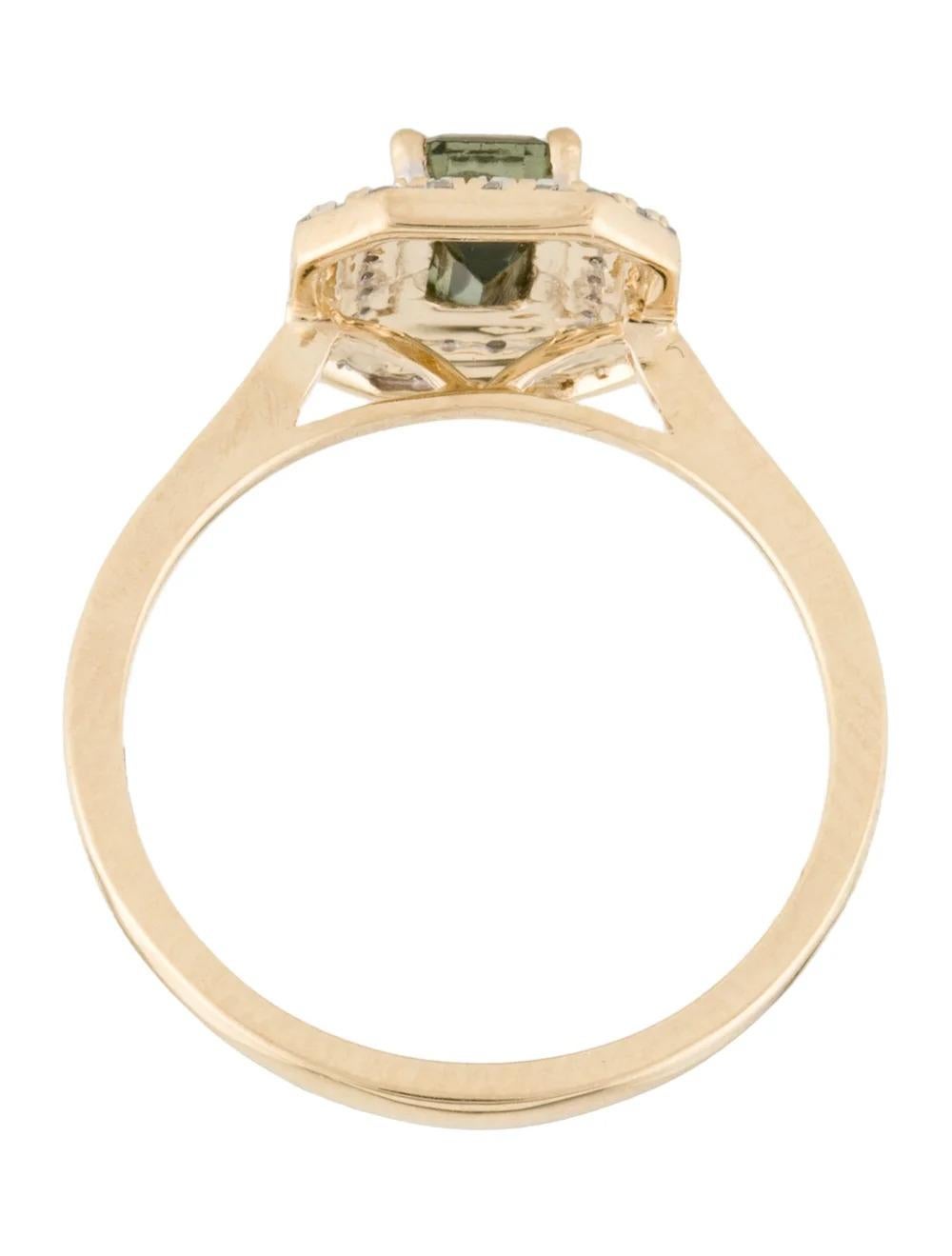 Women's Vintage 14K Tourmaline Diamond Cocktail Ring Size 6.25 - Fine Statement Jewelry For Sale