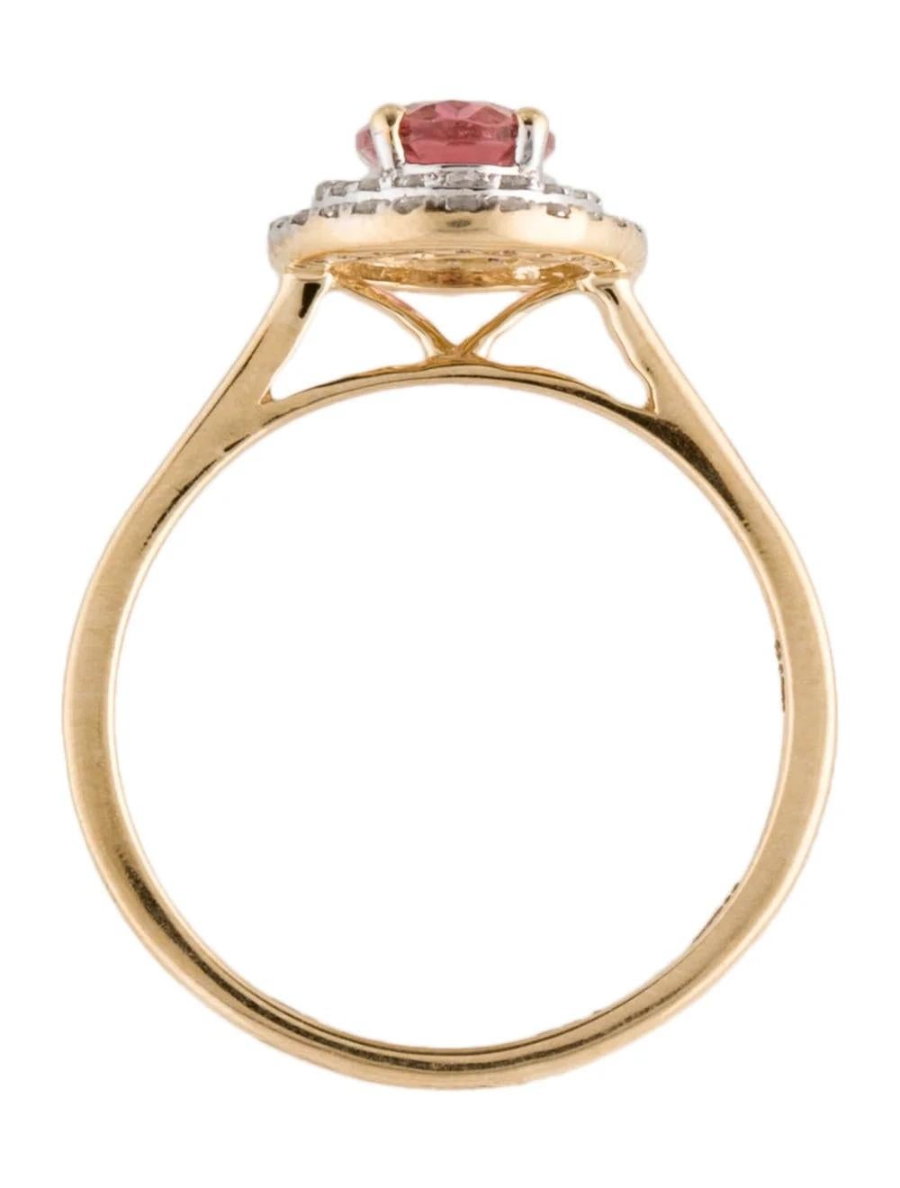 Women's Vintage 14K Tourmaline & Diamond Cocktail Ring  Size 6.25  Gemstone Jewelry For Sale