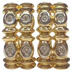 Vintage 14K Two Tone Diamond Earrings