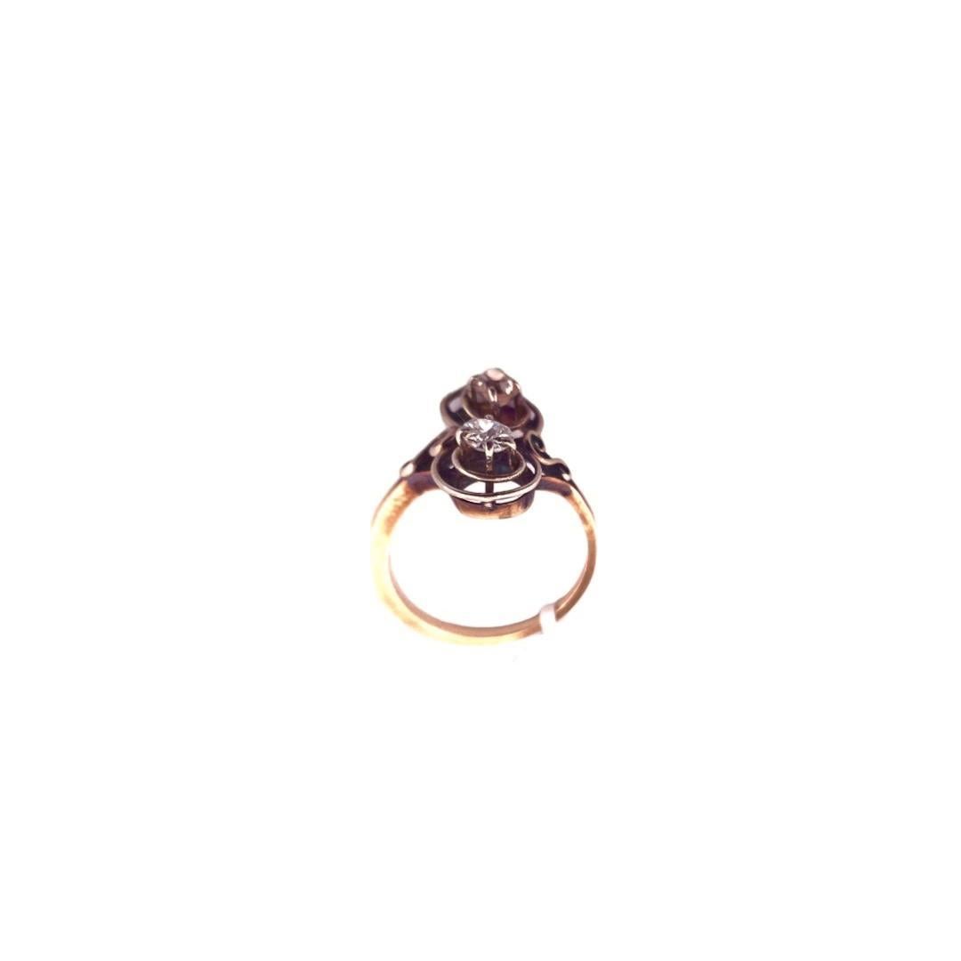Victorian Vintage 14K Two-Tone Diamond Ring