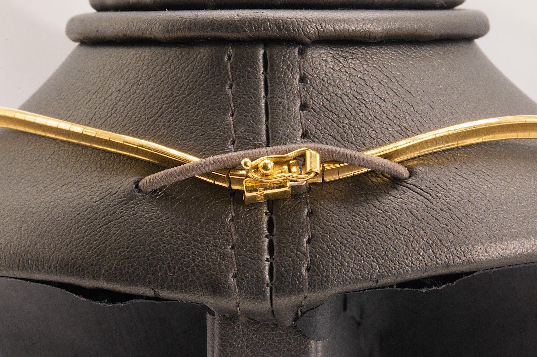 Vintage 14K Two-Tone Gold and Diamond Necklace For Sale 2