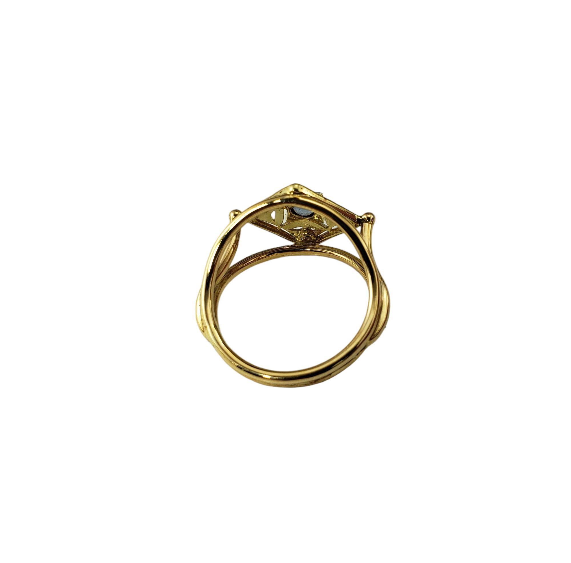 Women's Vintage 14K Two Tone Gold and Sapphire Ring Size 6.5 #17813 For Sale