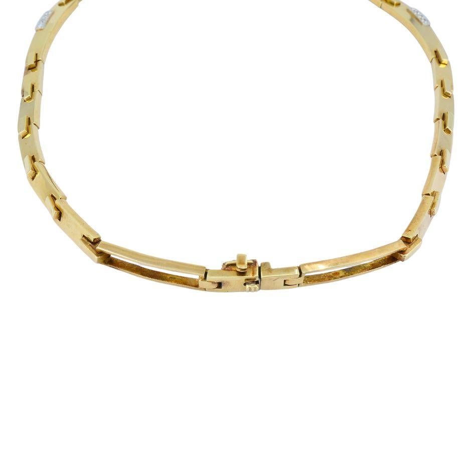 Women's Vintage 14k Two-tone Gold Diamond Necklace For Sale