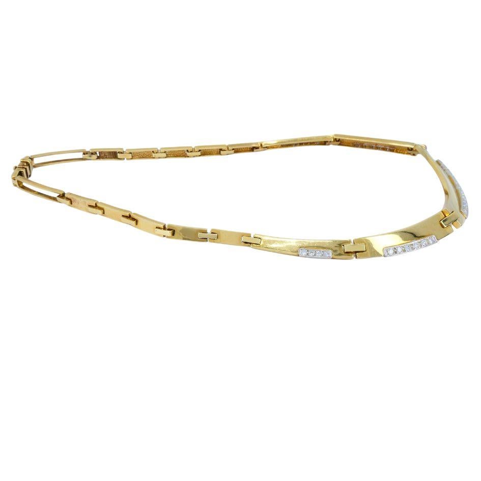 Vintage 14k Two-tone Gold Diamond Necklace For Sale 1