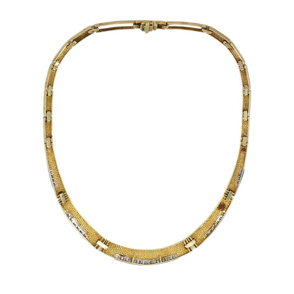 Vintage 14k Two-tone Gold Diamond Necklace For Sale 3