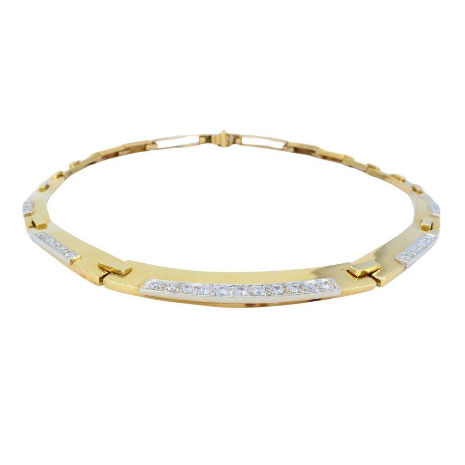 Vintage 14k Two-tone Gold Diamond Necklace For Sale 4