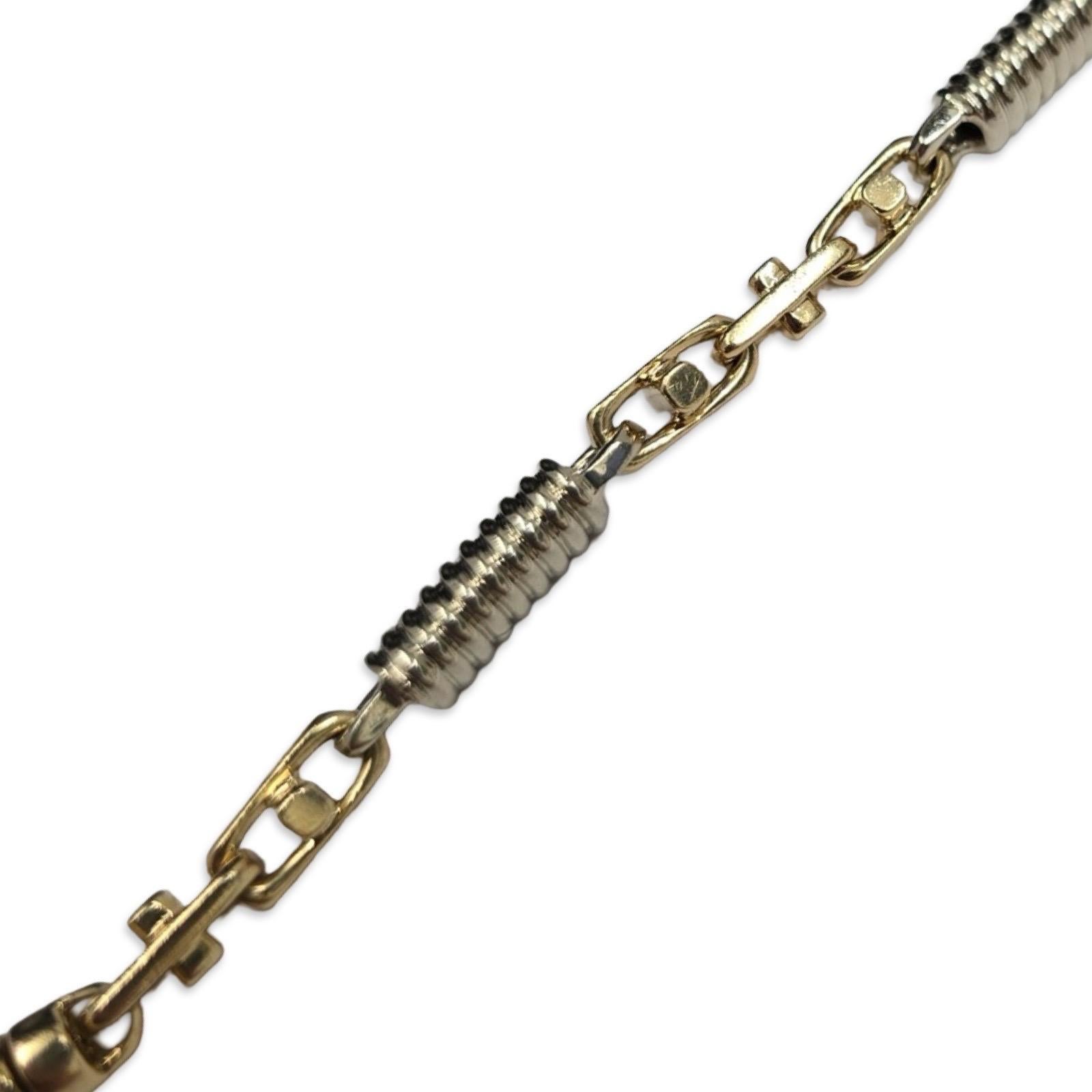 Vintage 14K Two-Tone Gold Link Armband mit Spule Design Herren im Angebot