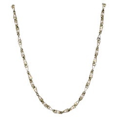 Vintage 14k zweifarbiges Gold sowjetische geometrische Kette A Link Halskette
