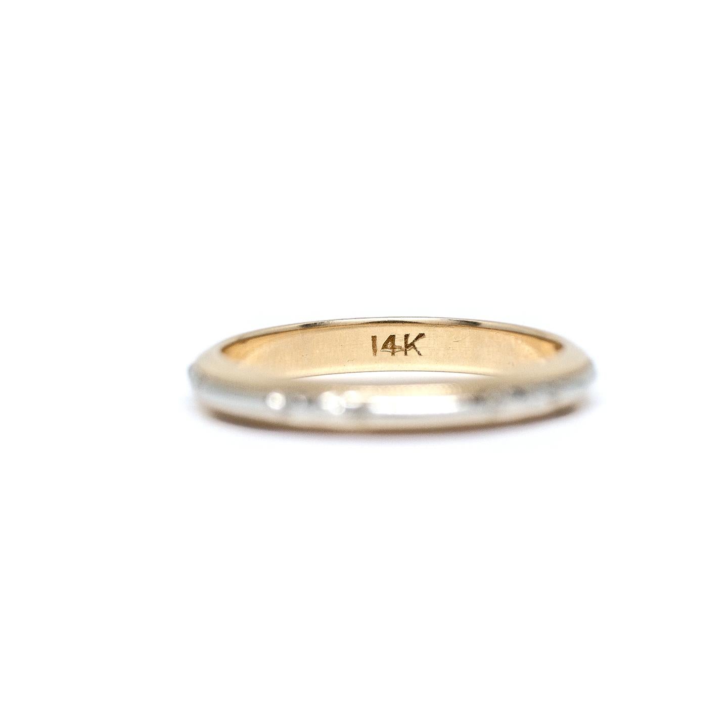 white and yellow gold wedding bands
