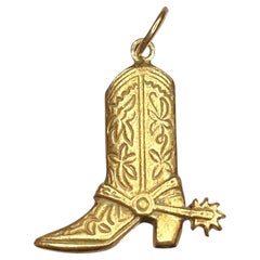 Vintage 14K Western Boot Charm Pendant