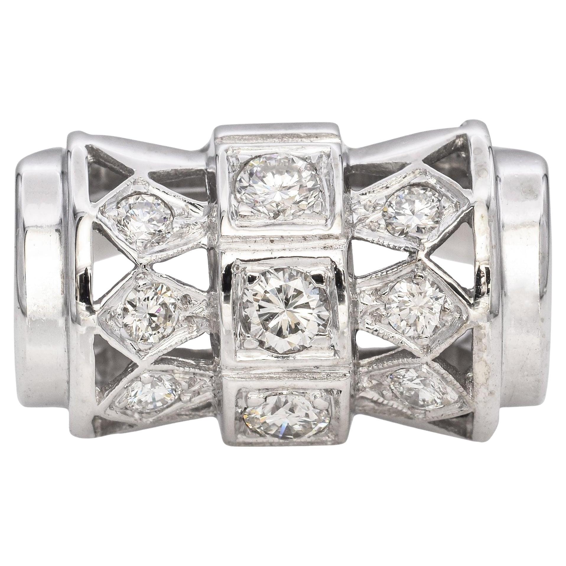 Vintage 14k Weißgold 0,41tcw Diamant Ring