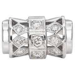 Anello vintage in oro bianco 14k con diamante da 0,41tcw