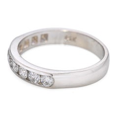 Vintage 14k White Gold 0.50tcw Diamond Wedding Band