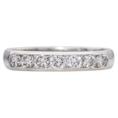 Fede nuziale vintage in oro bianco 14k con diamante da 0,50tcw