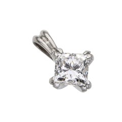 Vintage 14k White Gold 0.68tcw H VS Diamond Pendant