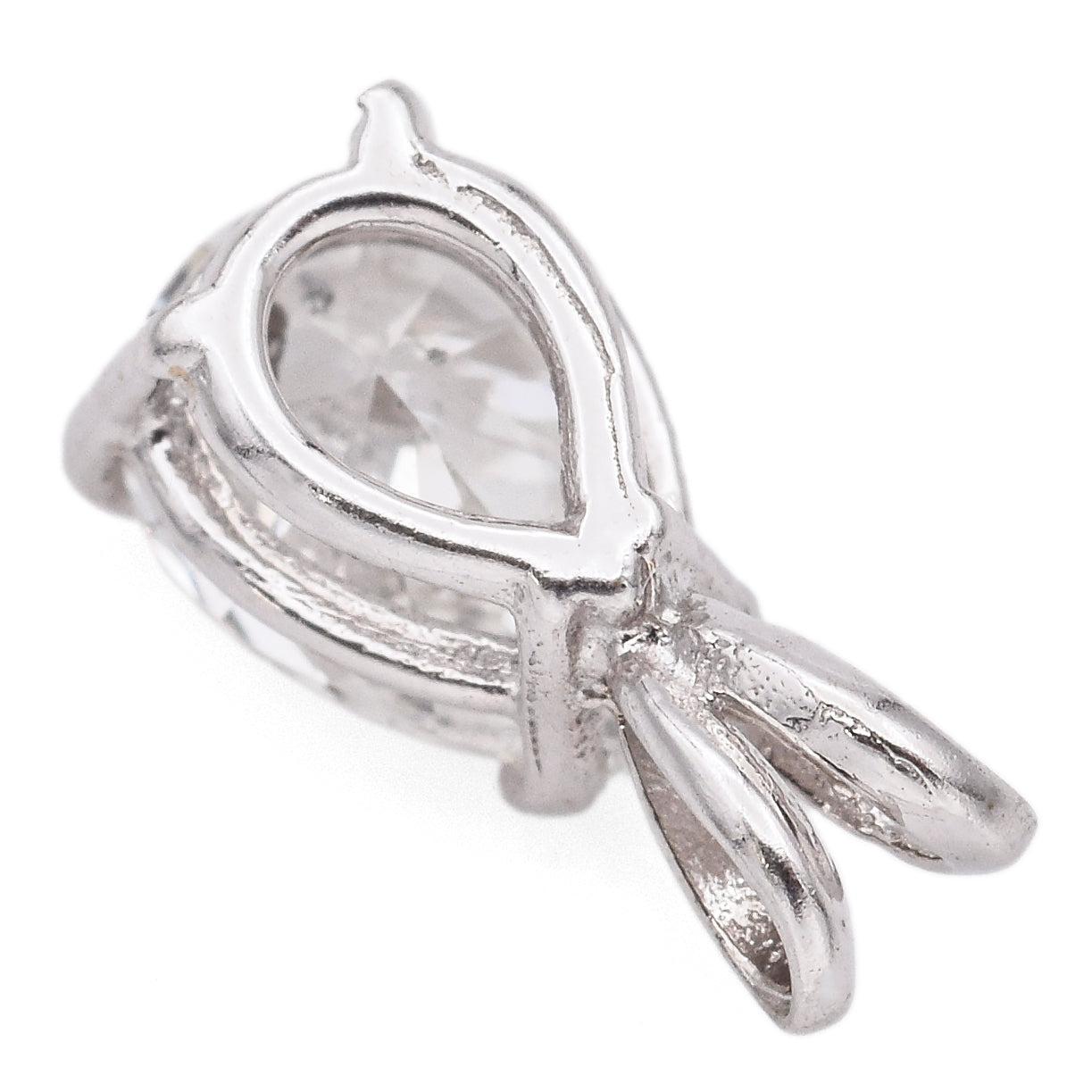 Vintage 14K White Gold 0.70tcw Diamond Pear Pendant In Good Condition For Sale In New York, NY