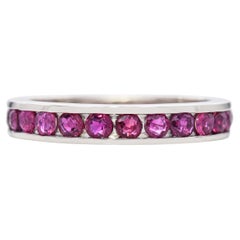 Vintage 14k White Gold 0.78tcw Ruby Eternity Band