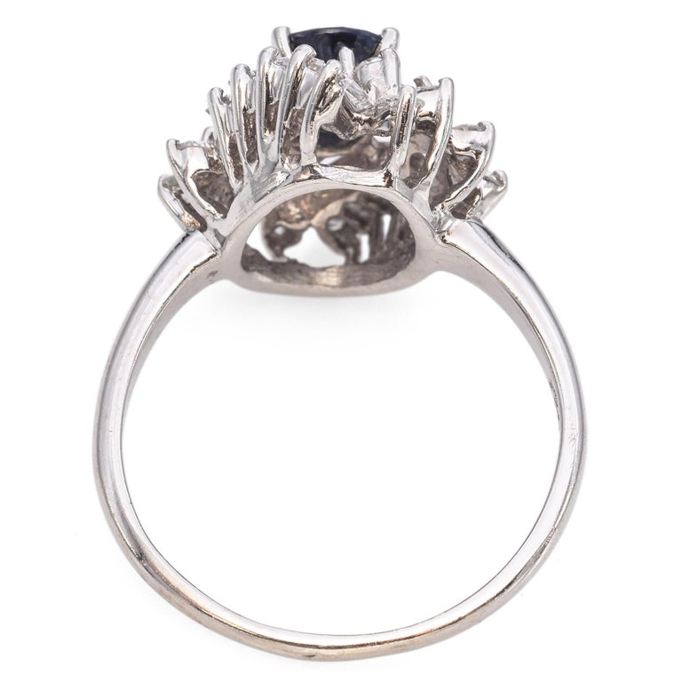 Bague Halo En Or 14K Avec Pierre Jaune Synthétique Et Saphirs Blancs – Taille 7, Parfaite Pour Les Soirées