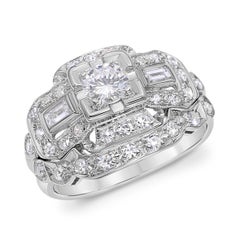 Vintage 14k White Gold 0.95tcw F Vs1 Diamond Ring