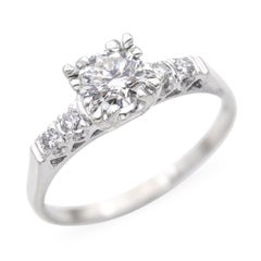 Vintage 14k White Gold 1.12tcw J VS1 Diamond Engagement Ring