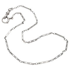 Vintage 14k White Gold 15" Pocket Watch Chain