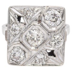 Vintage 14K White Gold 1.65tcw Old European Cut Diamond Ring