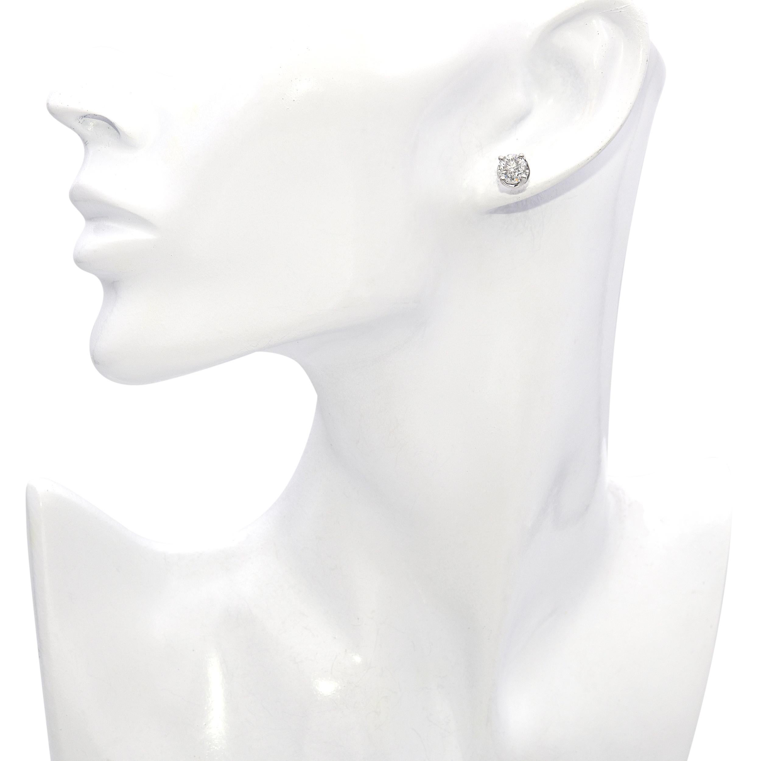 Vintage 14k Weißgold 1,92tcw Diamant-Ohrstecker (Brillantschliff) im Angebot