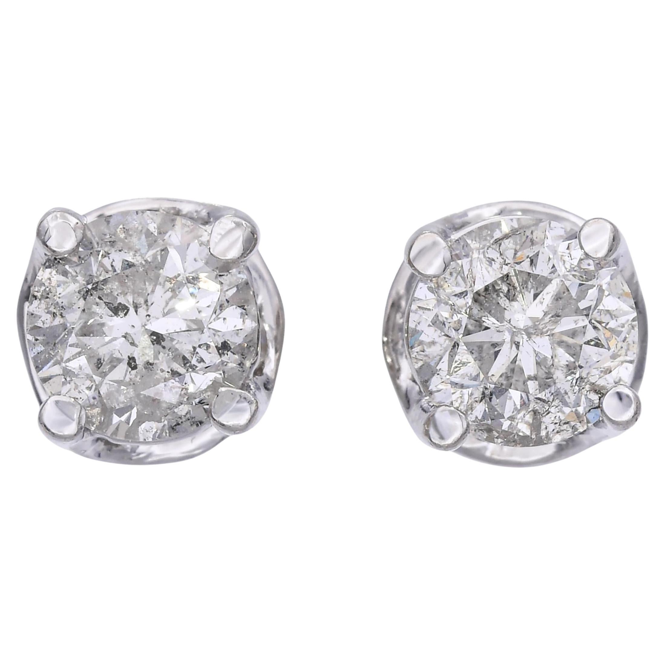 Orecchini vintage con diamanti in oro bianco 14k da 1,92tcw
