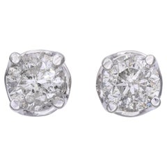 Orecchini vintage con diamanti in oro bianco 14k da 1,92tcw