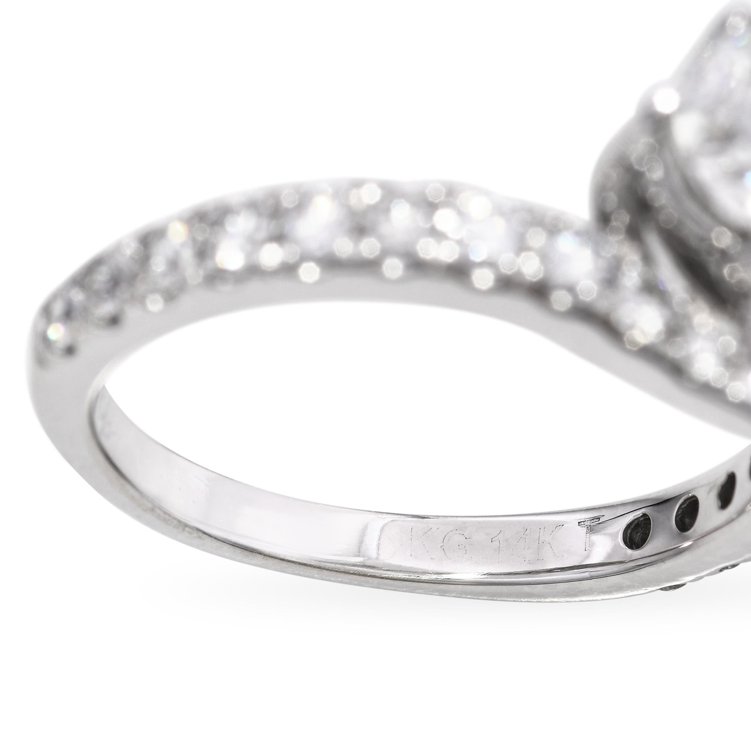 Anillo vintage Toi Et Moi de oro blanco de 14k con 1,95 tcw de diamantes Bypass en venta 3