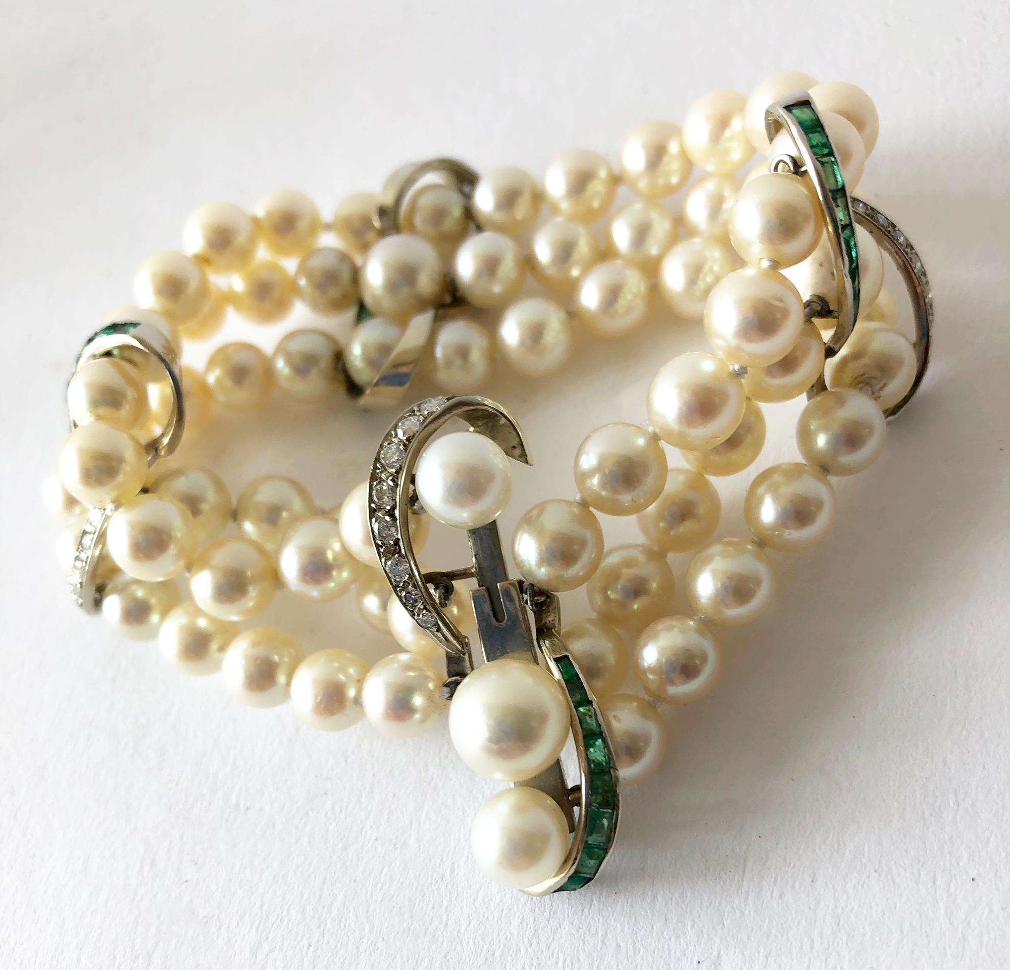 emerald and pearl bracelet