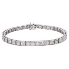 Vintage 14k White Gold 3.48ctw Diamond Line Bracelet