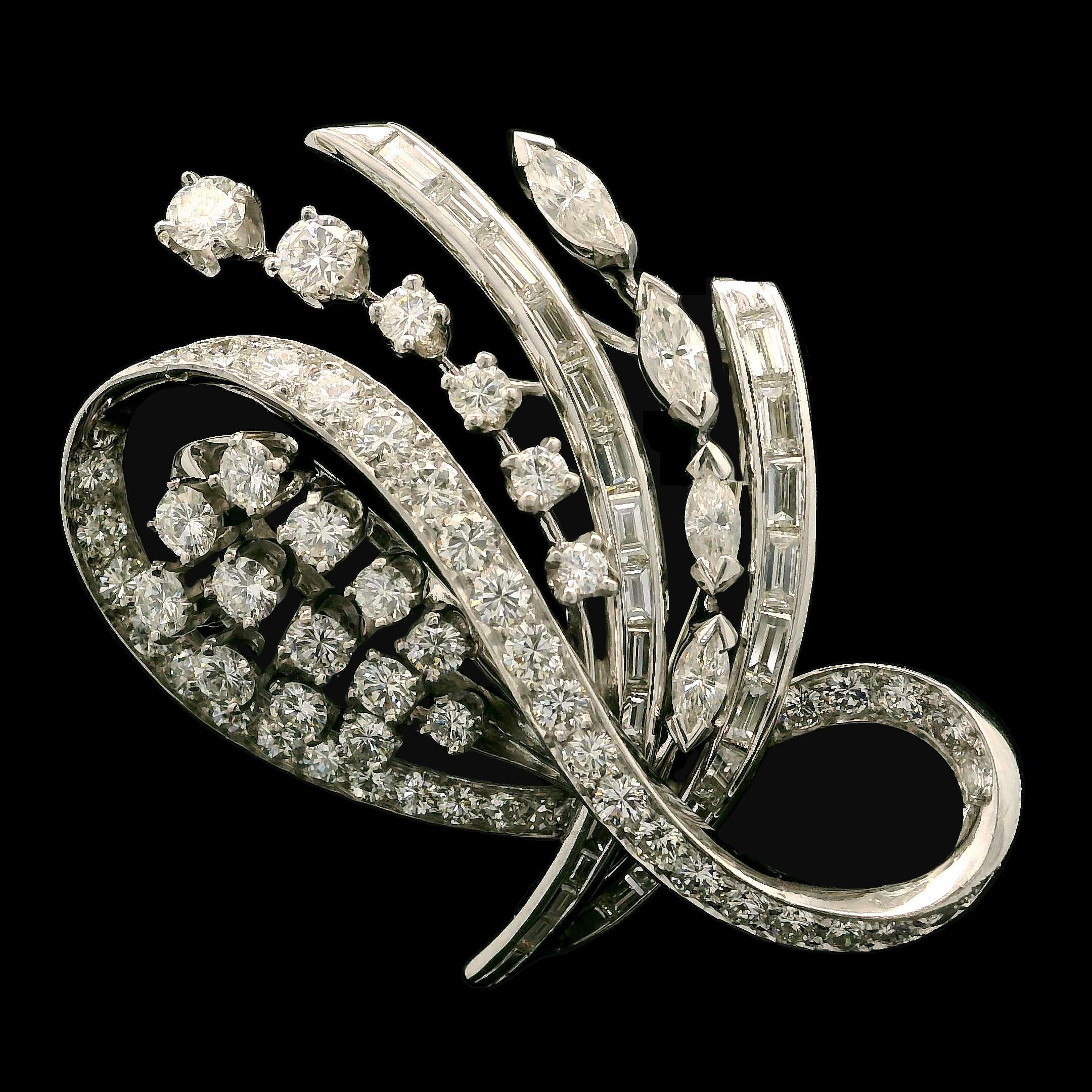--Stone(s):--
(86)Natural Genuine Diamonds - 57 Round Brilliant Cut- 25 Baguette Cut- 4 Marquise Cut - Pave, Prong & Channel Set - Mostly VS w/ Few SI Clarity - F-H Color 
Total Carat Weight: 3.75 (approx.)

Material: Solid 14k White Gold
Weight: