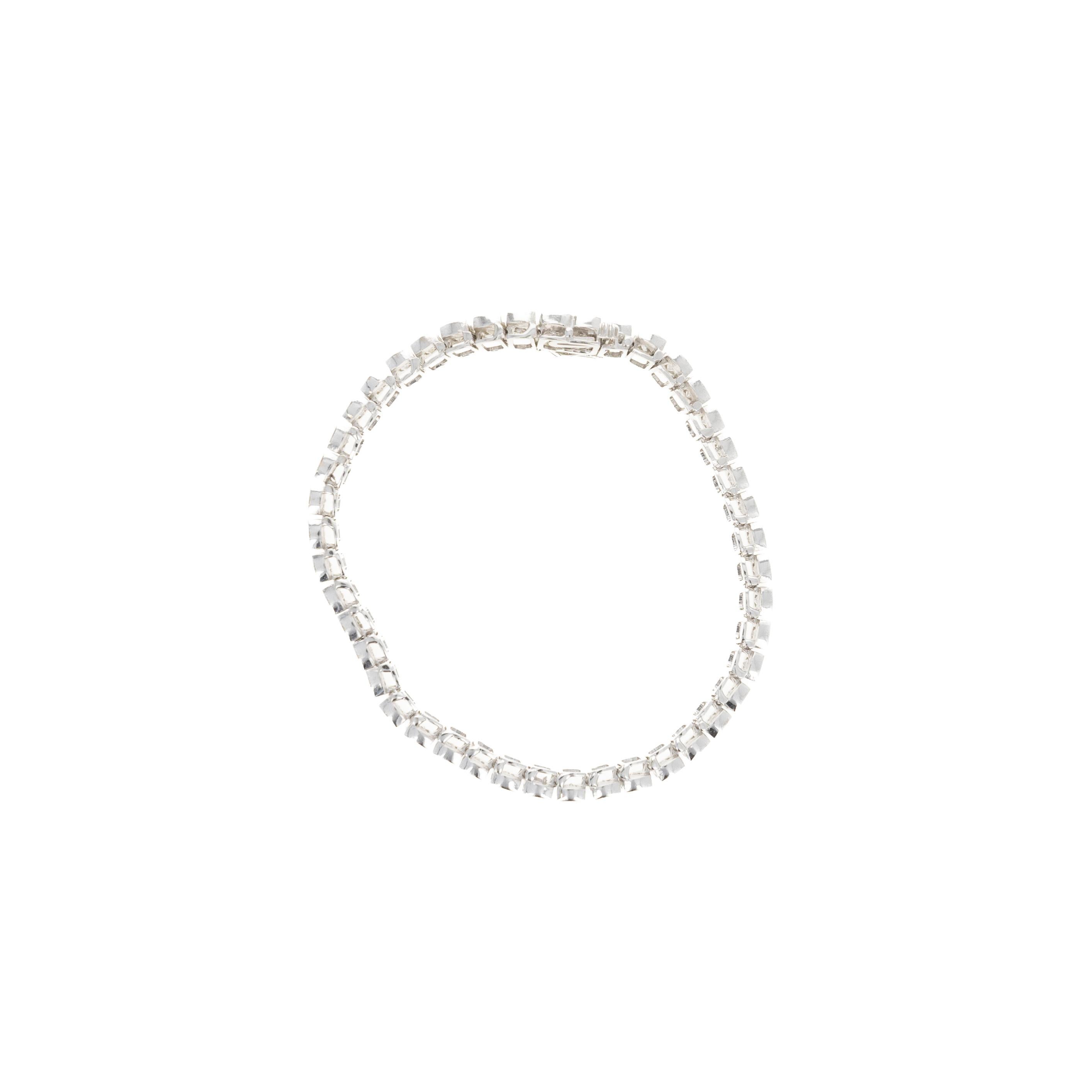 De las mujeres Pulsera de tenis vintage de oro blanco de 14 quilates y 4,5 quilates engastados en canal en venta