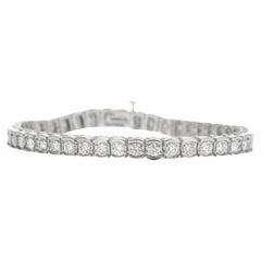 Vintage 14K White Gold 4.5 Carat Channel Set Tennis Bracelet