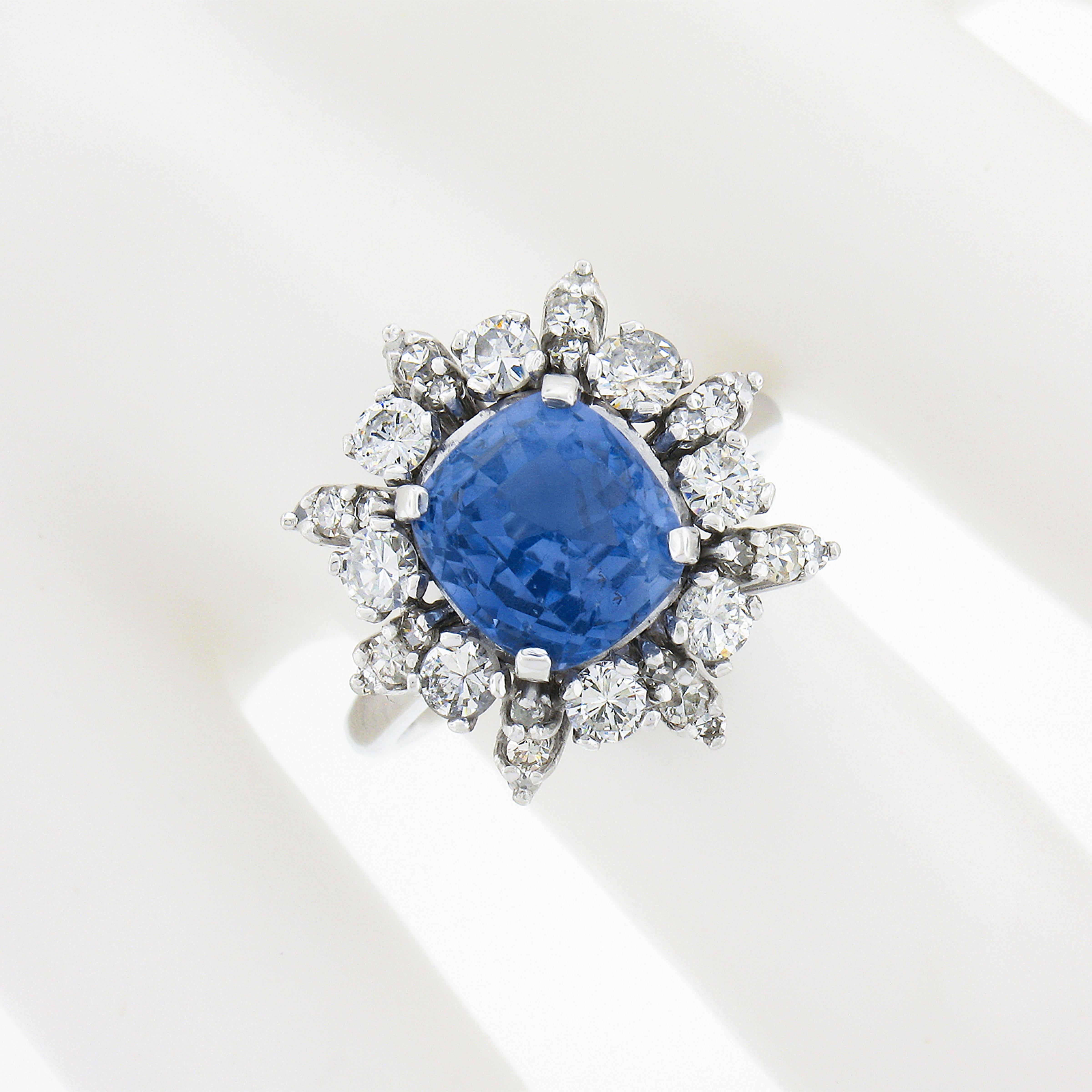 Costco UK | Princess Cut Sapphire & 0.25ctw Diamond Ring,...