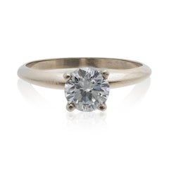 Vintage 14k White Gold and .6ct Diamond Solitaire Engagement Ring