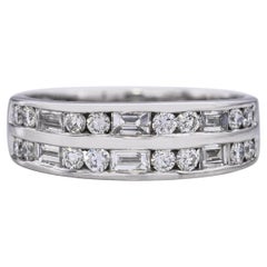 Vintage 14k Weißgold Diamant Band Ring