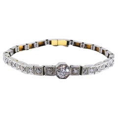 Bracciale vintage in oro bianco 14k con diamanti Estate Jewelry