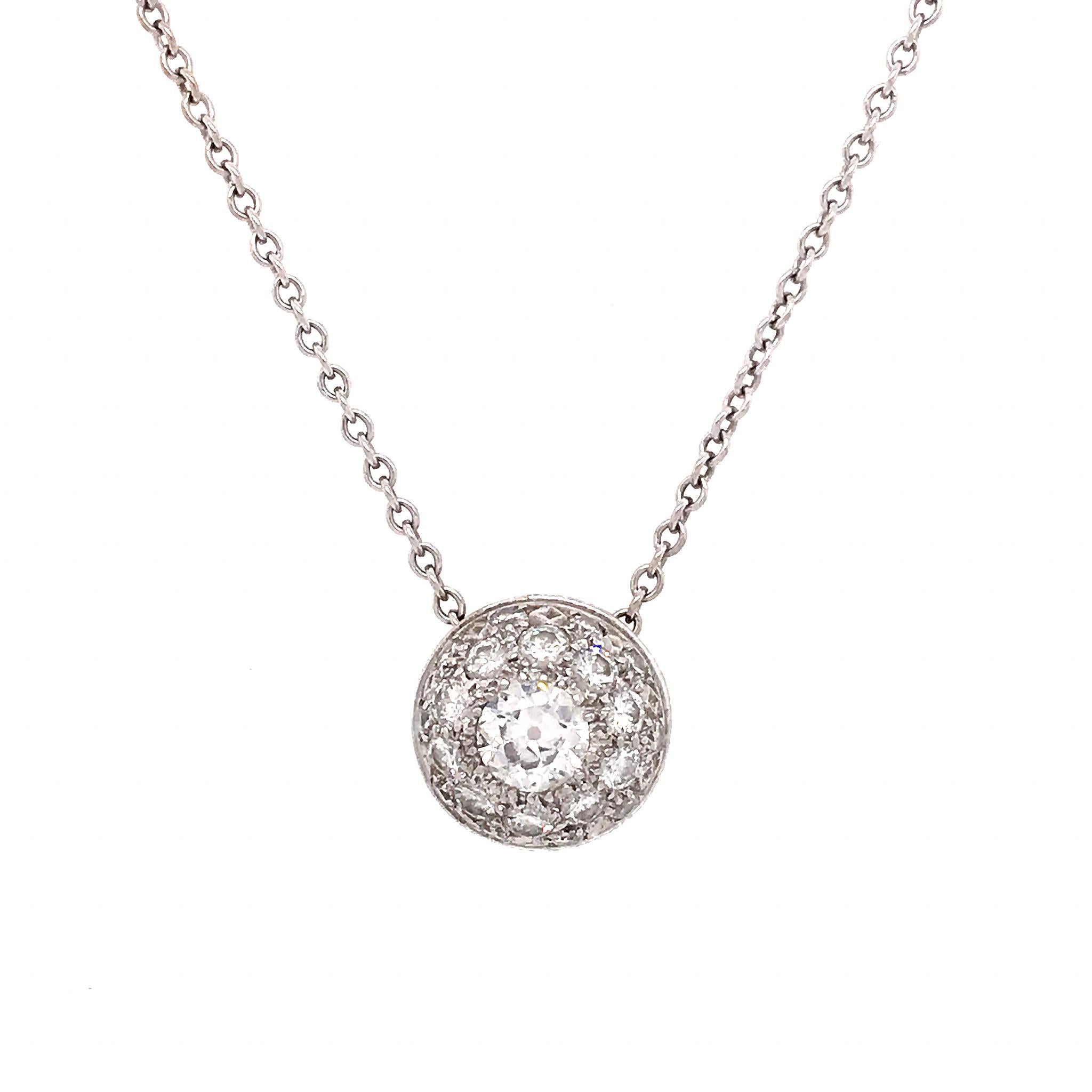 14K White Gold
Length: 16 inches
Diamond: 1.25 ct twd (estimated)
Center diamond .60 acts (estimated)