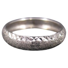Anillo de boda vintage de oro blanco de 14 quilates con corte de diamante talla 5