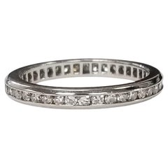 Vintage 14k White Gold Diamond  Eternity Ring .85 carats