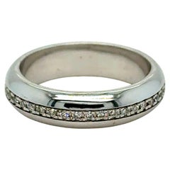 Alianza de boda vintage de oro blanco de 14 quilates con diamantes - 0,50 ct.