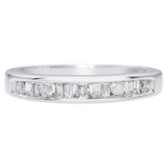 Vintage 14k White Gold Diamond Half Band Ring