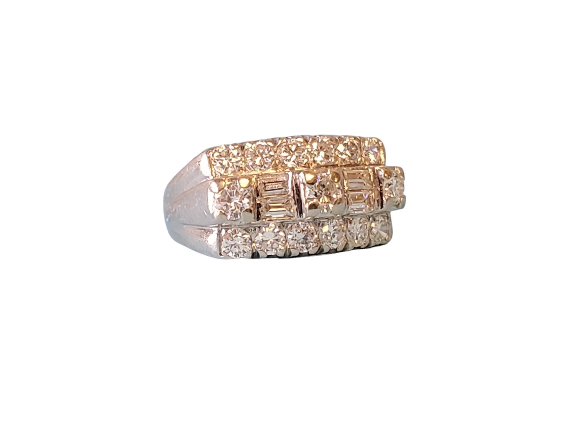 Vintage 14k 1.36ct Diamond Ring G VS-SI1 Diamonds

Listed is a fantastic vintage 14k white gold diamond band with a big look. The diamonds featured in this ring are excellent quality G VS-SI1 white brilliant scintillating natural stones. The ring